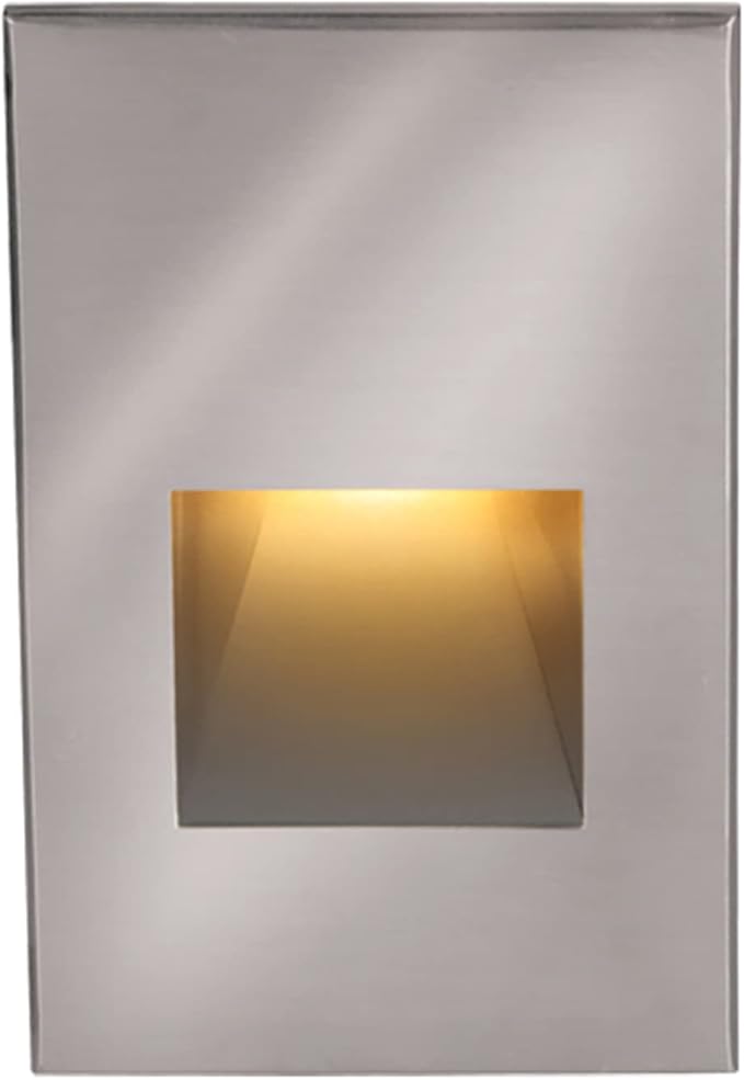 WAC Landscape Lighting, LED 12V Vertical Indoor or Outdoor Step and Wall Light Amber 1800K Built-in LED in Stainless Steel