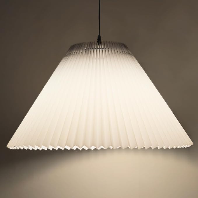 Pleated White Lamp Shade for Arc/Arched Floor Lamps Replacement spider lampshade-white 5.9"Top X 16.5"Bottom X 11"High