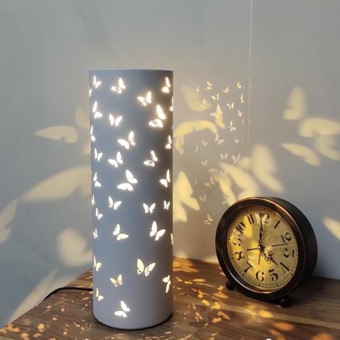 Bedside Table Lamp Rotatable Butterfly Night Light Led Lights for Bedroom Living Room Mariposas Gradient Projector USB Lamps for Girls Gift Valentine's Easter Mothers Day Birthday Present