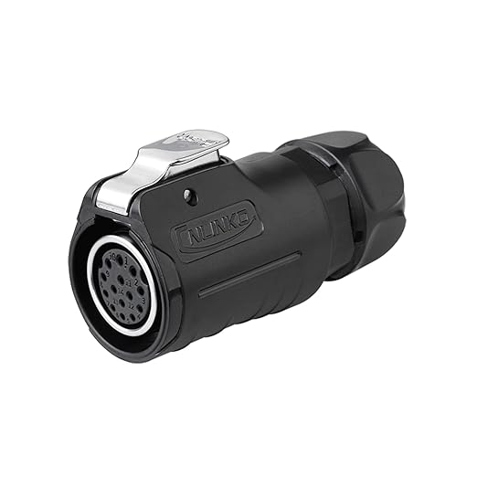 CNLINKO LP20 Reverse Mount 14-Pin Waterproof Circular Electrical Connector, IP68 Female Plug Male Socket for Automotive Machinery and Outdoor Use Quick Connect Aviation Connector (Plastic Plug)