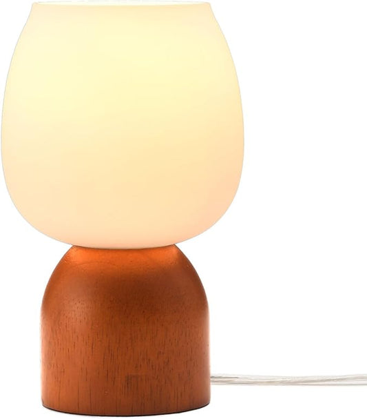 Small LED Table Lamp for Bedroom,RGB Color Changing Desk Light,Remote Control Light Brown