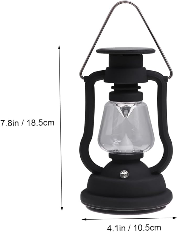 balacoo USB Rechargeable Solar Retro Horse Lantern Hand Crank Portable Camping Light Multi-Function Tent Lantern for Outdoor Use Black
