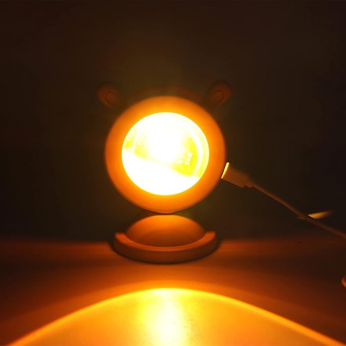 Sunset Lamp,Sunset Projection Light,Cute Rabbit Ear Shape LED Sunset Projection Lamp for Photo Video Vlog Backgroung,Romantic Family Atmosphere