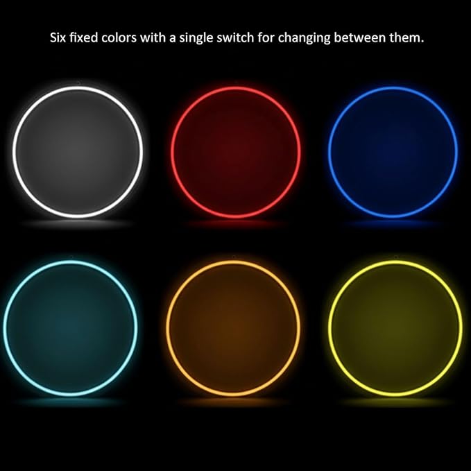 Smart RGBICW LED Circle Neon Sign– 16 Million DIY Colors RGB LED Mood Wall Sign with Bluetooth App & Inline Control, Gradient & Music Sync Modes, USB Powered Aesthetic Decor for Bedroom, Dorm