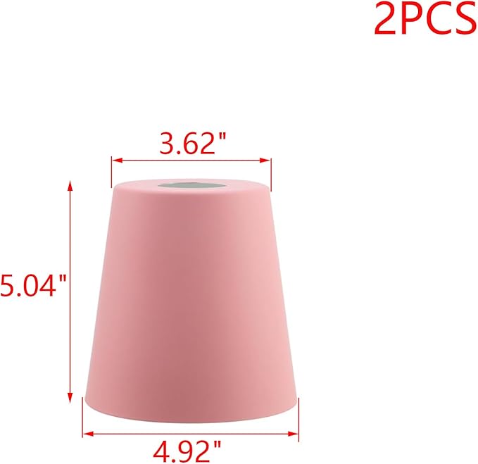 MY MIRONEY 2PCS Pink Barrel Metal Lampshade Hardware E27 Industrial Pendant Light Shade Vintage Chandelier Lamp Shades Cone Bulb Guard Table Desk Lamp Cover, 5.04" Height