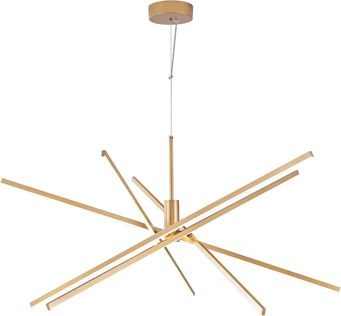 Gold Chandelier 47” Big High Ceiling Chandeliers Big Modern Remote Control Chandelier for Large Living Room Dining Room Foyer