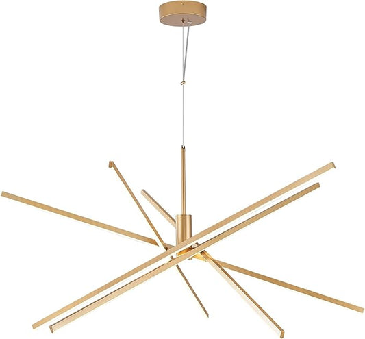 Gold Chandelier 47” Big High Ceiling Chandeliers Big Modern Remote Control Chandelier for Large Living Room Dining Room Foyer