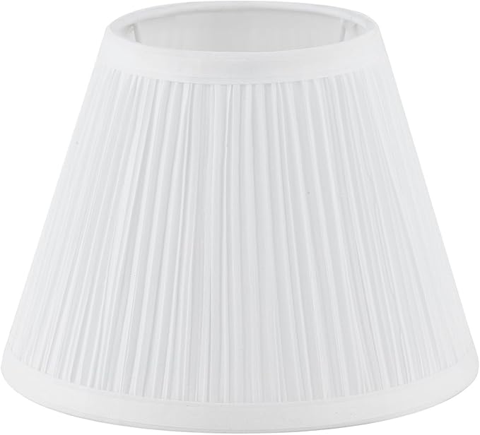 Uno Lamp Shade,Drum Pleated Lamp Shades 5" Top x 9" Bottom x 7" Slant Height,Barrel Small Replacement Lampshade (Slip Uno Fitter), Fabric Lampshades Table lamp Shades Bottle Lamp Shade,1 Pack(White)
