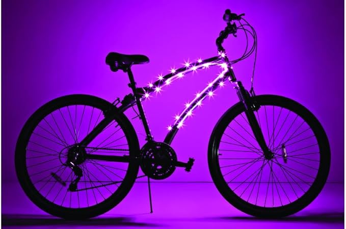 Brightz CosmicBrightz LED Bike Frame Rope Light - 6.5-Foot String Rope - Battery-Powered with On/Off Switch - Ultra Bright Color Keeps Your Ride Fun and Safe for Kids, Teens, & Adults
