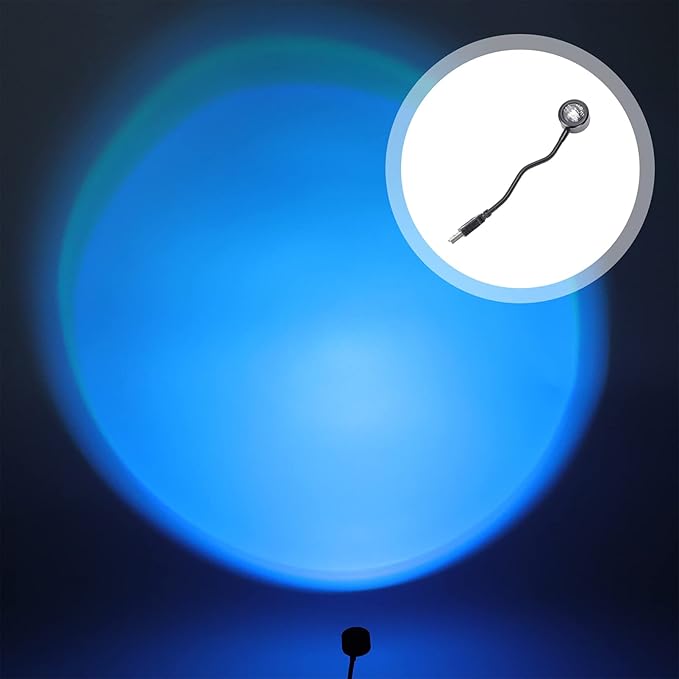 Uonlytech USB Rainbow Projection Lamp Rotatable Small Atmosphere Light for Indoor Room Ambiance Creative Decorative Lighting