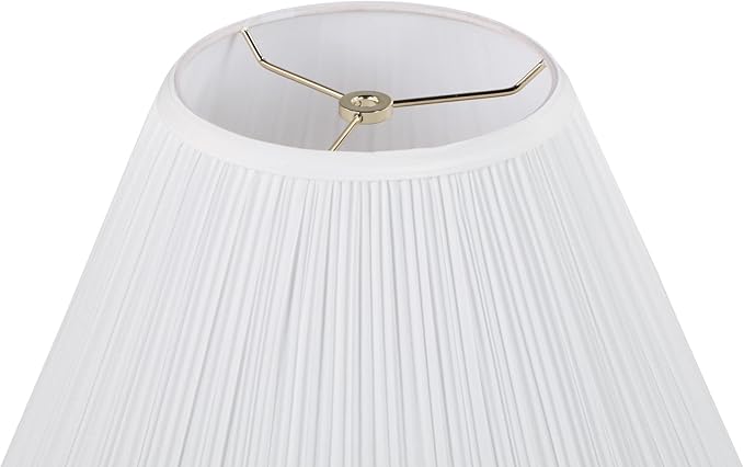 Aspen Creative 33134, Mushroom Pleated Traditional Spider Lamp Shade, White, 7" Top x 17" Bottom x 11-1/2" Slant