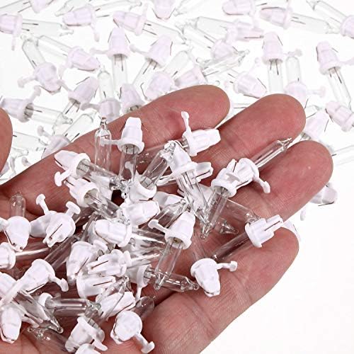 Mudder 60 Count Christmas Tree Replacement Light Bulbs 2.5v 0.425 Watt Replacement Bulb Mini Incandescent Wire String Lights Decoration for Prelit Xmas Tree(White Base with Warm White Bulb)