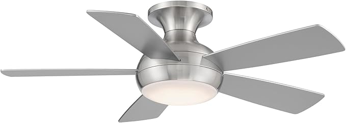 WAC Lighting F-034L-BN Odyssey 44" Hugger Ceiling Fan with LED Lights & Remote, Brushed Nickel