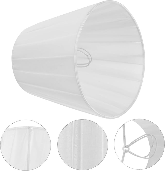 Clip on Lampshade Cloth Lamp Cover for Bedroom Table Floor Lamps Portable Pleated Lamp Shade with Bulb Clip White 5.51X4.92X3.54In