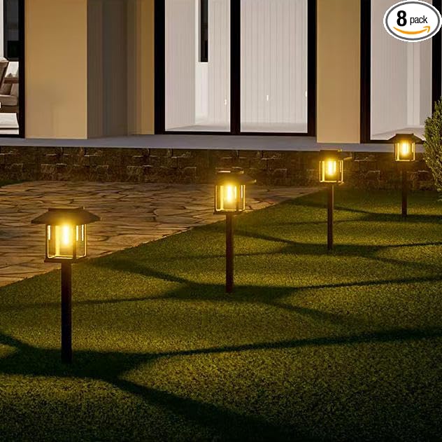 Albelt Solar Pathyway Lights Outdoor, 8 Pack Waterproof Solar Garden Lights with Auto On/Off, Landscape Lighting for Garden, Yard, Pathway, Patio, Driveway Decor