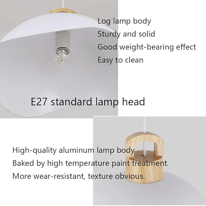 RCIDOS Personalized Pendant Lights Modern Simplicity Hanging Lamp Scandinavian Macaron Lighting Fixture Creative Suspensiom Lamp Wood Art for Kitchen Island Dining Room Over Sink, 35cm, Yellow