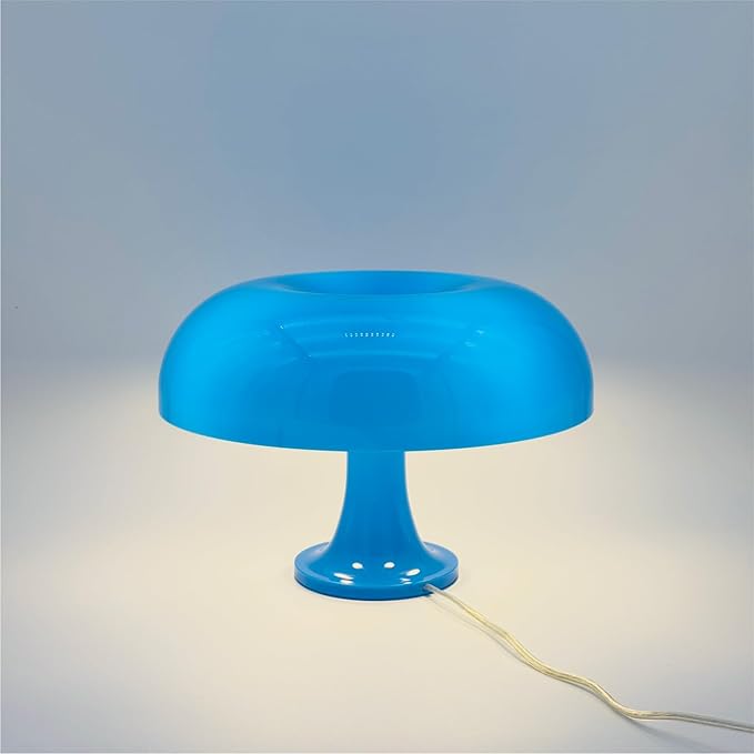 Lotus Atelier Blue Mushroom Lamp for Room Aesthetic Modern Lighting for Bedroom | Cool Retro Living Room Decor | Table Lamp Mushroom Light Home Decor