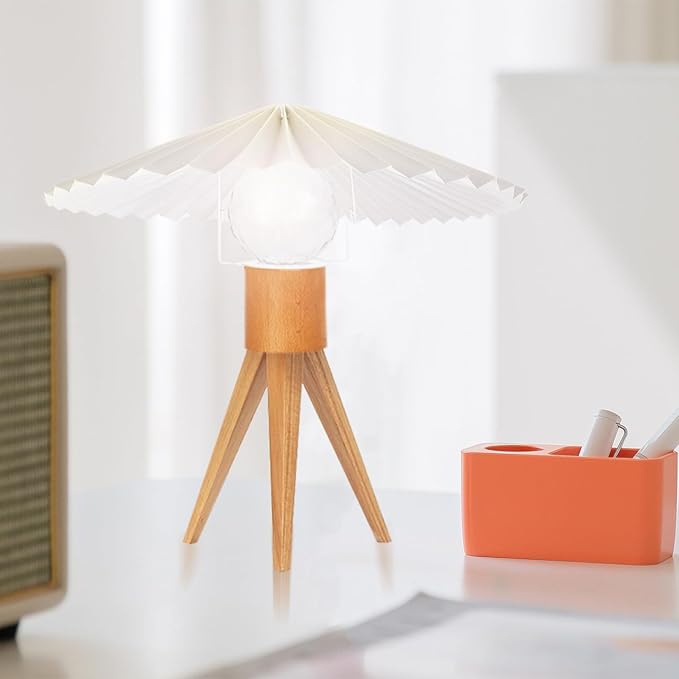 6.3 Inch Umbrella Pleated Linen Lampshade Fabric Cover for Small Bedroom Lamps Pendant and Table Lamp Accessories