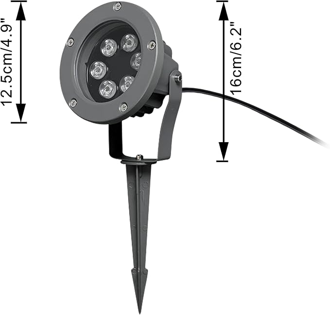 Auto Color Change Waterproof Outdoor Floor Lamp Corded Spot Lamp Adjusted Angle Direction for Patio Sidewalks Driveways Lawns Courtyards
