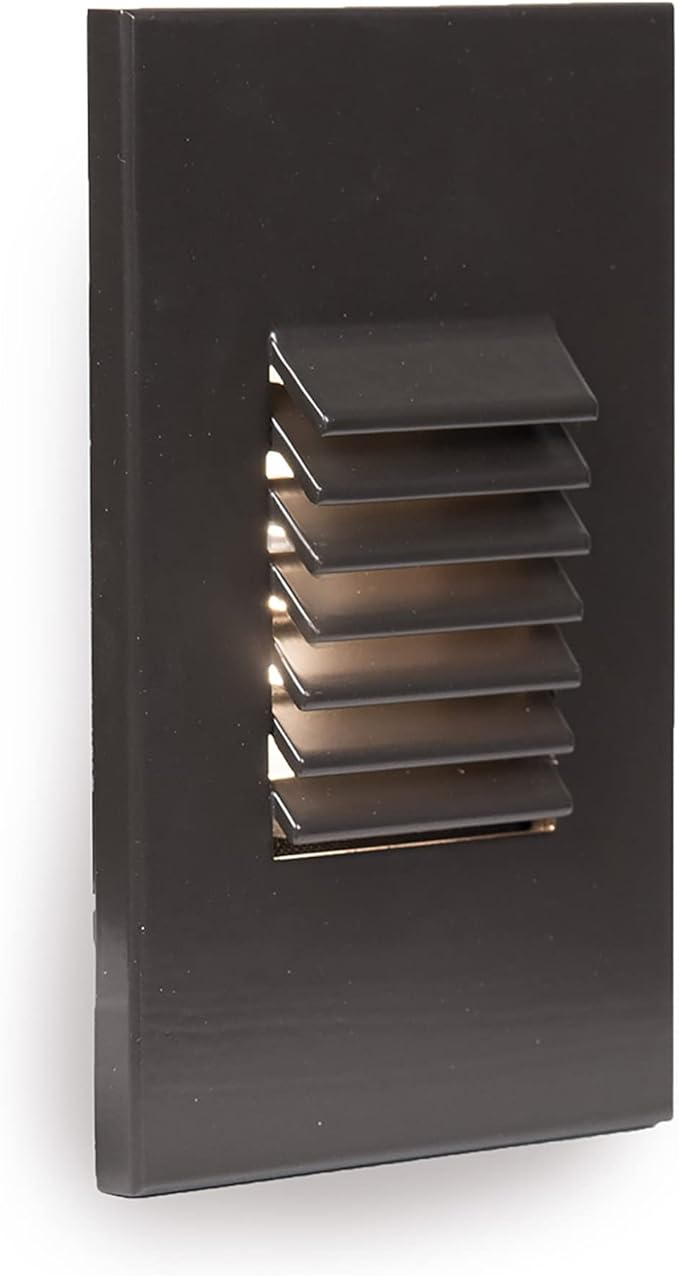 WAC Landscape Lighting, LED 12V Vertical Louvered Indoor or Outdoor Step and Wall Light 3000K Warm Built-in LED in Bronze