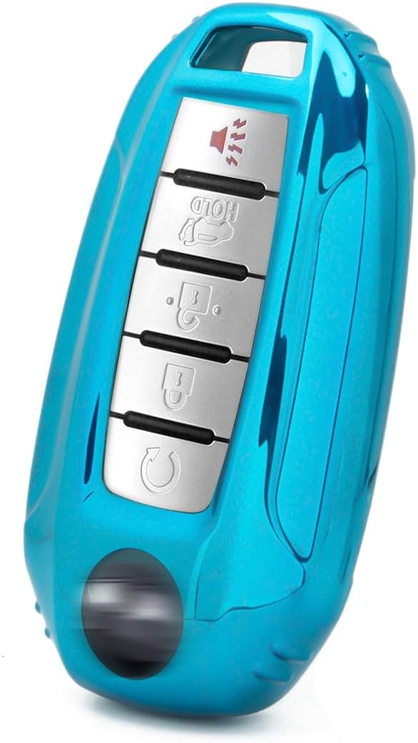 x xotic tech Blue TPU Key Fob Shell Full Cover Case,Compatible with Infiniti Q50 Q60 QX50 QX55 QX60 Smart Keyless Entry Key