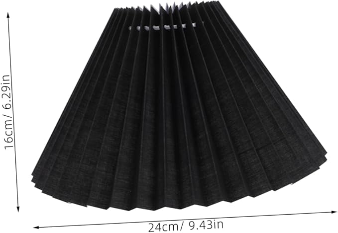 DIY Pleated Fabric Lamp Shade for Table and Floor Lamps Vintage Design Black Color Suitable for Hotels and Home Decor Easy to Install