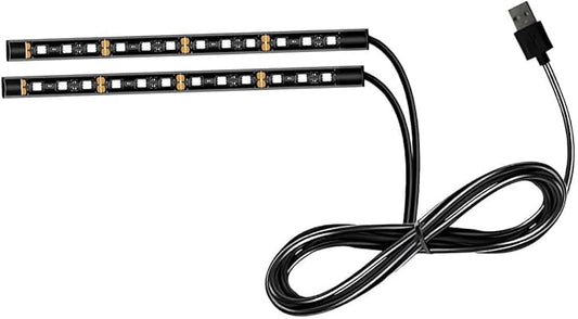Car LED Strip Light, 24 LED RGB Auto Interior Atmosphere Lights, USB Vehicle Under Dash Ambient Night Light Strip, Interior Decorative Lamp Lighting Kit Car Accessories (Green)