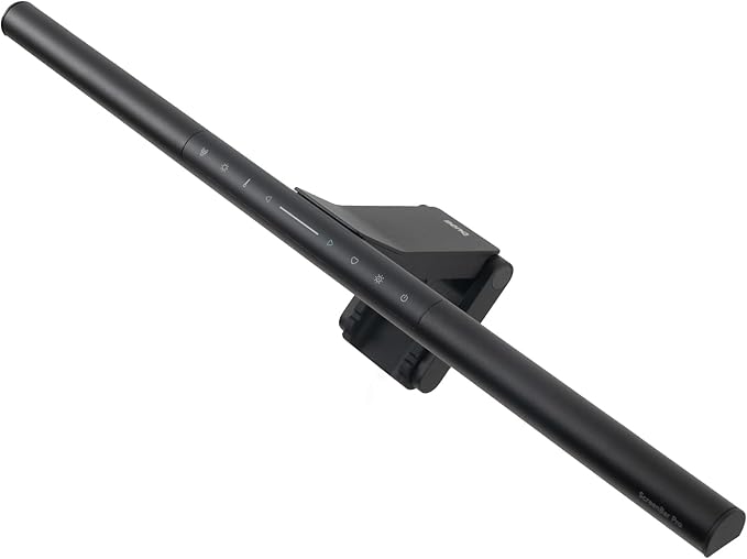 BenQ ScreenBar Pro LED Monitor Light Bar (Black) - Ultrawide Lighting, Motion Sensor, Adjustable Brightness/Color Temperature, Eye-Care USB-C Monitor lamp, No Glare, Curved Monitors, Monitor accessory