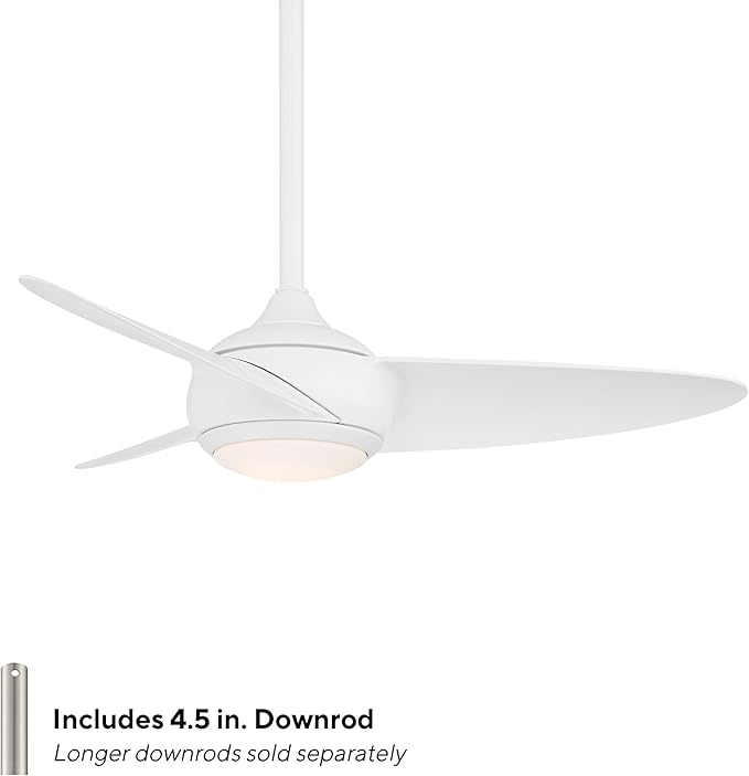 WAC F-094L-MW Loft 38" Outdoor Ceiling Fan with LED Lights and Remote, Matte White