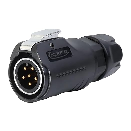 CNLINKO LP-12 6 Pin Connector IP68 Waterproof Circular Electrical Plug for Outdoor Equipment Solar Industrial Machinery DC 12V Flange Mount Metal-Reinforced Kit (6-Pin)