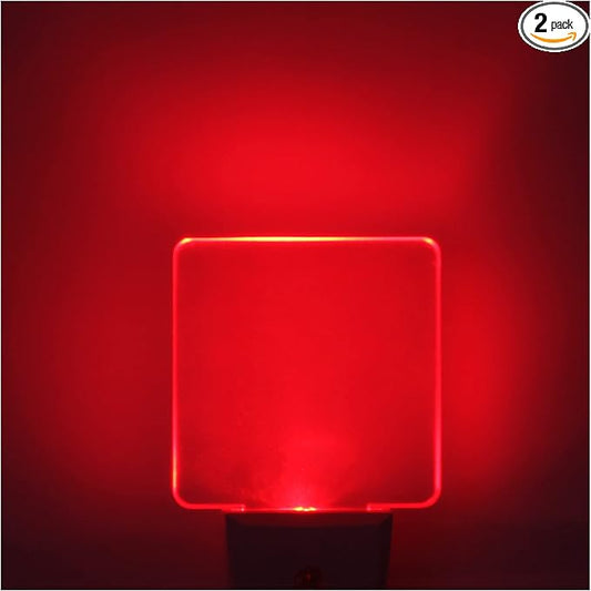 Red Night Lights Plug in 2 Pack, 0.5W Red Light Night Light with Dusk to Dawn Sensor, Auto On/Off LED Night Light Plug into Wall Pefect for Babyroom, Bedroom, Bathroom