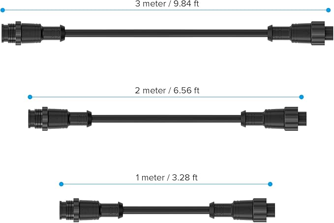 BTF-LIGHTING 9.84FT 3 Pin 0.75mm²/18AWG IP67 Extension Cable Wire with Male and Female Connectors for WS2811 WS2812B SK6812 etc LED Strip 15mm Metal Nut Big Size Home Lighting Connector