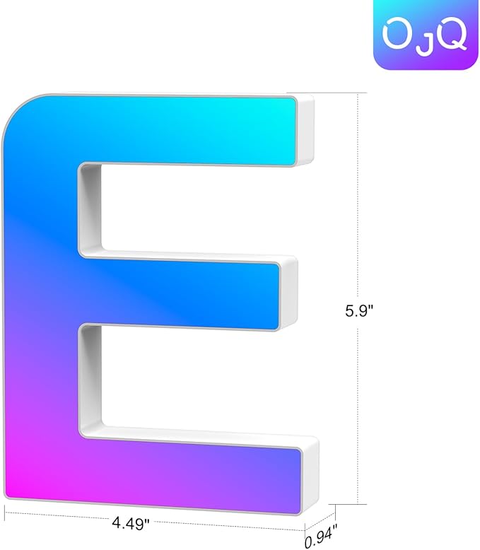 OJQ Light Up Letters LED Letter - Marquee Letters Party Decor House Decorations Music Sync Color Change Colorful - Christmas Birthday Gifts for Girl - Teen Girls Gifts Party Home Wall Decor
