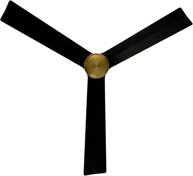 WAC F-003-SB/MB Clean 52" Outdoor Ceiling Fan with Remote, Soft Brass Matte Black