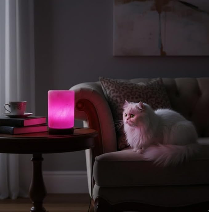 Himalayan Salt Lamp, USB Powered, Night Light Color Changing Lamp,Unique Gift Idea (Cylindernew)