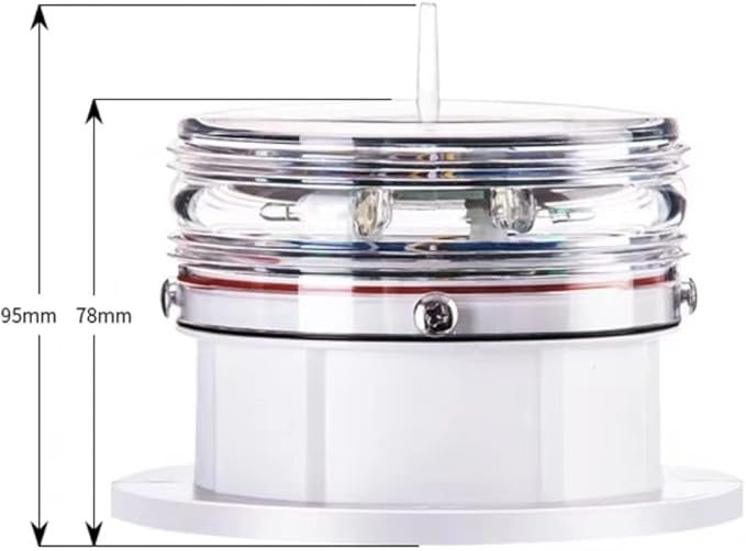 Britta Products Solar Dock Warning Light 360 Degree - Super Bright Waterproof LED Light for Marine Applications - Constant On or Flashing (WHITE)
