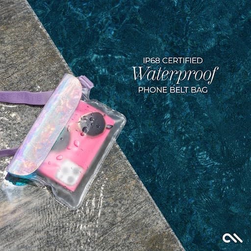 Case-Mate Soap Bubble IP68 Waterproof Phone Pouch/Case with Triple Seal Protection, Adjustable Strap - Waterproof Fanny Pack for iPhone 17 Pro Max/iPhone 16 Pro Max/15/14/S25/S24/Pixel 10 - Iridescent