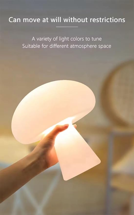 Mushroom Lamp Table Lamp for Bedroom,Desk Bedside Small Lamps for Living Room Night Stands,Mushroom Decor Cute Mini Modern Mid Century Lamps,Unique Aesthetic Home Living Room Decor