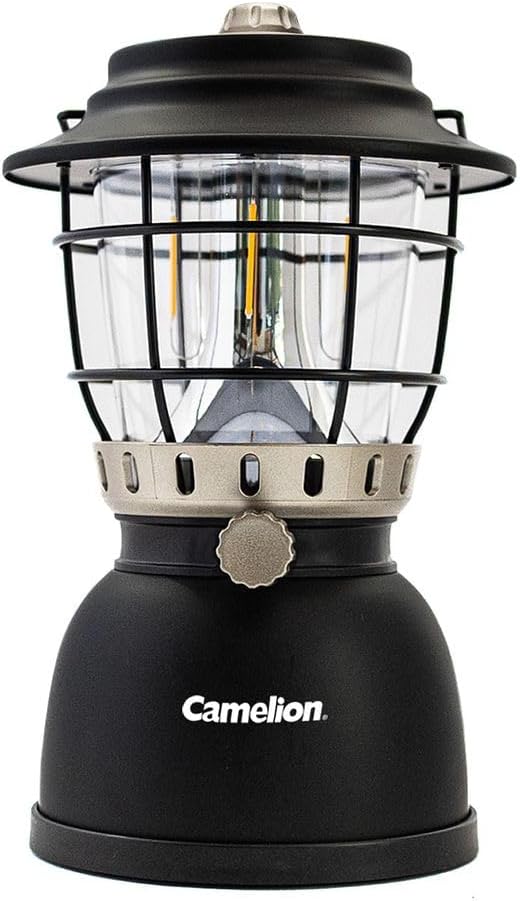 Rechargeable Retro LED Lantern, 800LM, Stepless Dimming, Omni-Directional Light Distribution, 4400mAh Power Bank, 2 Color Temperatures, IPX5 Water Resistant, Power Outages, Emergencies, USB Cable