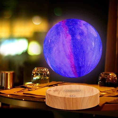 Levitating Galaxy Lamp - Floating Spinning Moon Lamp Rotating Magnetic Levitation 3D Moon Light 16 Colors Modes LED Night Lights for Office Home Room Desk Decor, Unique Gifts