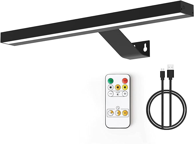 MIOBLUE Wireless Picture Lights,Rechargeable Battery Art Display Light with Remote Control, Dimmable/Timer Off Dartboard Light 16 Inch Full Metal Accent Lamp with 40LEDs for Paintings,Picture,Frame