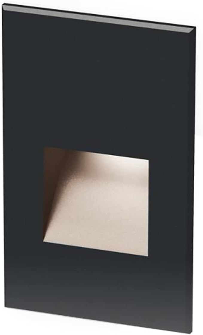 WAC Landscape Lighting, LED 12V Vertical Indoor or Outdoor Step and Wall Light 2700K Warm Built-in LED in Black