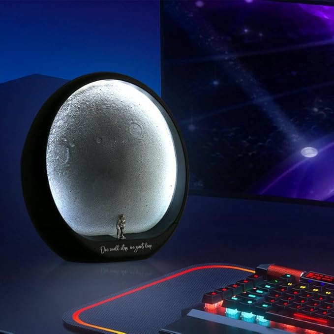 mamre Lunar Landing Moon Lamp Table Lamp Moon Night Light Space Astronaut Themed Gift for Anniversary Valentine's Day Birthday