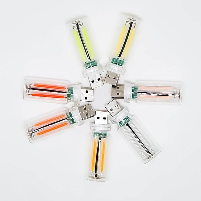 Car USB Night Light Bulb, Glass Bottle Light Touch Adjustable LED USB Lamp, Car Interior Ambient Light, for Camping, Holiday Decoration, Party, Bedroom,Plug and Play Blue