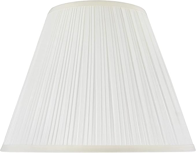 Aspen Creative 33026A, Transitional Pleated Empire Shape Spider Construction Lamp Shade in Rice White, 14" wide (7" x 14" x 11")