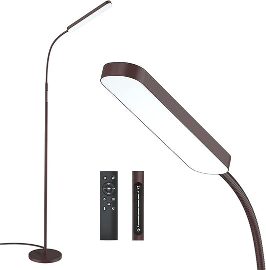 Led Floor Lamps with 15w/1000lm Bright LED Floor Lamp with Stepless Adjustable 3000K-6000K Colors and Dimmer, Remote and Touch Control Reading Lamp, Adjustable Floor Lamp for Living Room