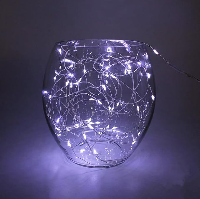 Cool White Battery Operated Fairy String Lights 7Ft 20 LED Indoor Outdoor Home Garden Windows Halloween Diwali Christmas Decoration-2Pack