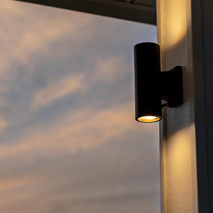 VOLT 12V Cast Brass Up/Down Outdoor Sconce & Lanai Light (Black) with Unidirectional Top/Bottom for Low Voltage Landscape Lighting