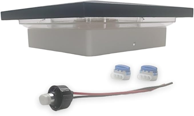 DekLights® DIY Line LED Lighted Post Cap for 4x4 Deck/Fence Posts. Wired 12volt Low Voltage with Replaceable LED Light Bulb. for Your Vinyl or Composite railings. Made in USA (B&W Cap 3000k Bulb)