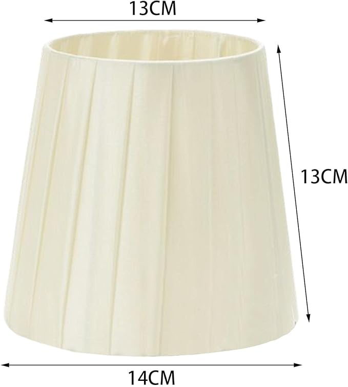 Table Lamp Shade Fabric Lampshade Light Cover Pleated Lamp Shade for Home Office Kitchen, Beige, Clip on